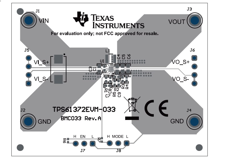 Schaltungsanordnung - Texas Instruments TPS61372EVM-033 Wandler-Evaluierungsboard